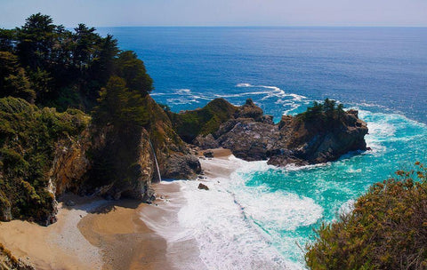 McWay Falls-Julia Pfeiffer Burns State Park-Big Sur-California-USA Black Ornate Wood Framed Art Print with Double Matting by Miller, Anna