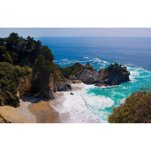 McWay Falls-Julia Pfeiffer Burns State Park-Big Sur-California-USA Black Modern Wood Framed Art Print by Miller, Anna