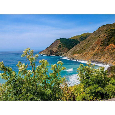 Big Sur Coastal Cliffs-California-USA Black Modern Wood Framed Art Print by Miller, Anna