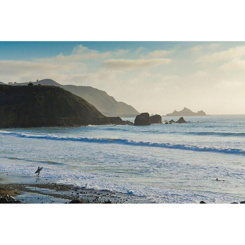 Rockaway Beach-Pacifica-California-USA Black Modern Wood Framed Art Print by Miller, Anna
