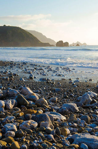 Rockaway Beach-Pacifica-California-USA White Modern Wood Framed Art Print with Double Matting by Miller, Anna