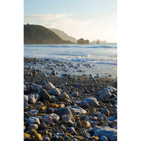 Rockaway Beach-Pacifica-California-USA White Modern Wood Framed Art Print by Miller, Anna