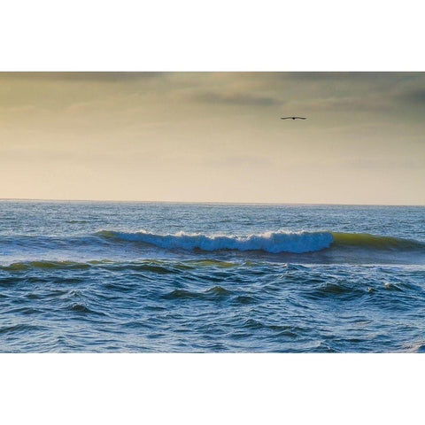 Large Waves on Rockaway Beach-Pacifica-California-USA Black Modern Wood Framed Art Print by Miller, Anna