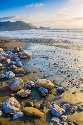 Rockaway Beach-Pacifica-California-USA White Modern Wood Framed Art Print with Double Matting by Miller, Anna