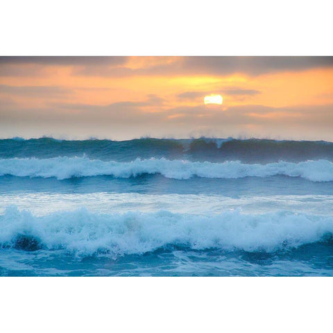 Rockaway Beach Sunset-Pacifica-California-USA Black Modern Wood Framed Art Print with Double Matting by Miller, Anna