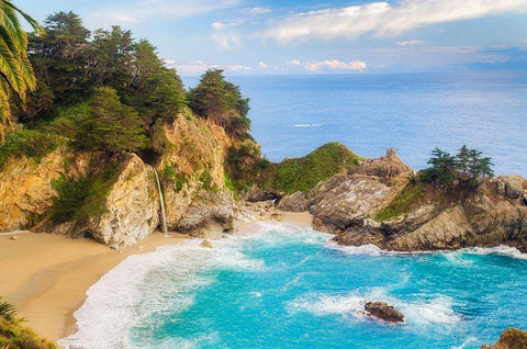 McWay Falls-Julia Pfeiffer Burns State Park-Big Sur-California-USA Black Ornate Wood Framed Art Print with Double Matting by Miller, Anna