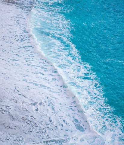 Waves on Beach-Julia Pfeiffer Burns State Park-Big Sur-California-USA White Modern Wood Framed Art Print with Double Matting by Miller, Anna