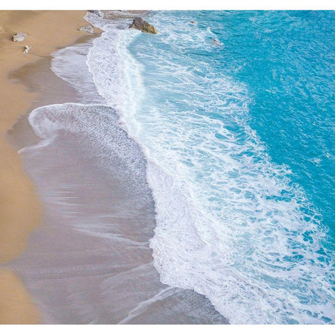 Waves on Beach-Julia Pfeiffer Burns State Park-Big Sur-California-USA Black Modern Wood Framed Art Print with Double Matting by Miller, Anna