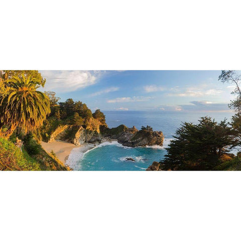 McWay Falls-Julia Pfeiffer Burns State Park-Big Sur-California-USA Black Modern Wood Framed Art Print by Miller, Anna