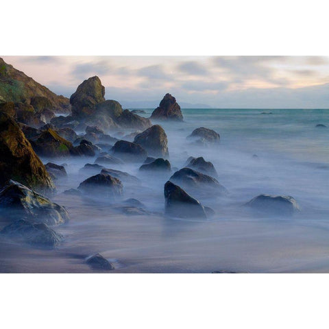 Muir Beach Dusk-Marin County-California-USA Black Modern Wood Framed Art Print by Miller, Anna