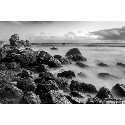 Muir Beach Dusk-Marin County-California-USA Black Modern Wood Framed Art Print by Miller, Anna