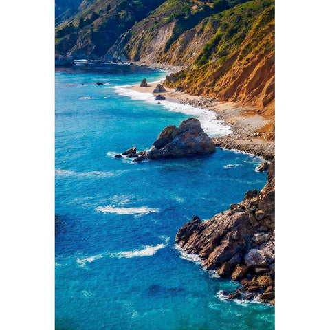Big Sur Coastal Cliffs-California-USA White Modern Wood Framed Art Print by Miller, Anna