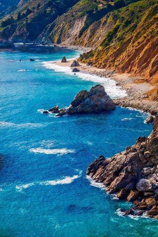 Big Sur Coastal Cliffs-California-USA Black Ornate Wood Framed Art Print with Double Matting by Miller, Anna