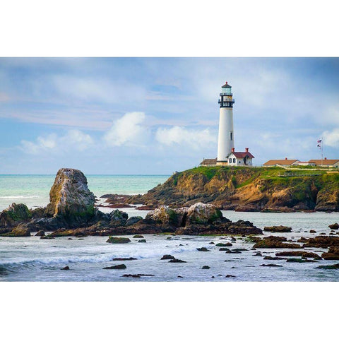 Pigeon Point Lighthouse-Big Sur-California-USA Black Modern Wood Framed Art Print by Miller, Anna