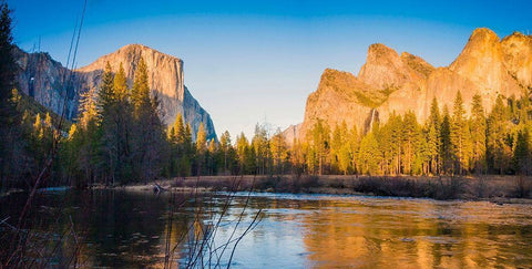 Merced River-Yosemite National Park-California-USA White Modern Wood Framed Art Print with Double Matting by Miller, Anna