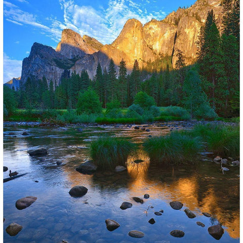 Merced River-Yosemite National Park-California-USA Black Modern Wood Framed Art Print by Miller, Anna