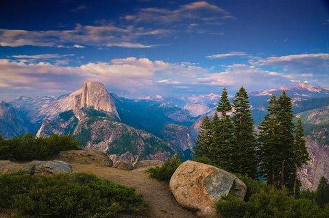 Half Dome from Glacier Point-Yosemite National Park-California-USA Black Ornate Wood Framed Art Print with Double Matting by Miller, Anna