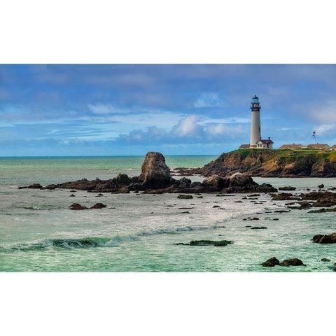 Pigeon Point Lighthouse-Big Sur-California-USA Black Modern Wood Framed Art Print with Double Matting by Miller, Anna