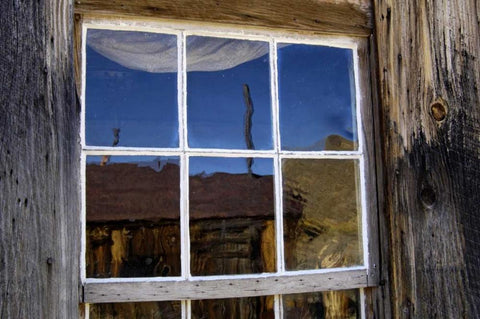 CA, Bodie State Park, Ghost town building White Modern Wood Framed Art Print with Double Matting by Kirkland, Dennis