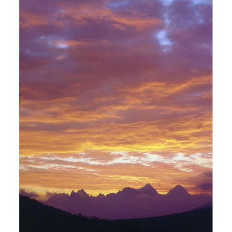 California, Sunset over the Sierra Nevada Mts Black Modern Wood Framed Art Print by Talbot Frank, Christopher