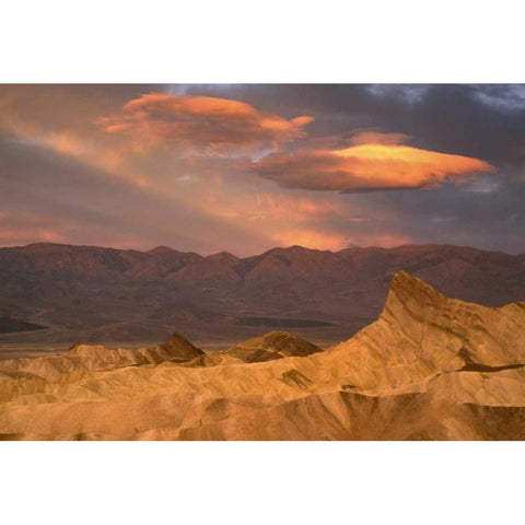 CA, Death Valley NP Morning lights Manly Beacon Black Modern Wood Framed Art Print by Kaveney, Wendy