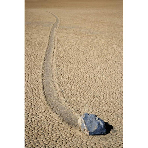 CA, Death Valley NP A mysterious sliding rock Black Modern Wood Framed Art Print by Flaherty, Dennis