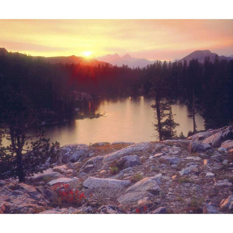 California Sunset over Skelton Lake Black Modern Wood Framed Art Print with Double Matting by Talbot Frank, Christopher