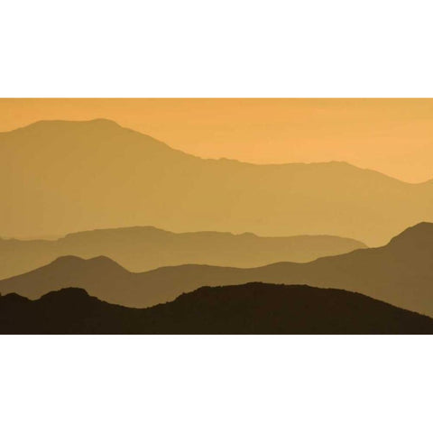 CA, Death Valley NP Layers of receding ridges Black Modern Wood Framed Art Print by Young, Bill