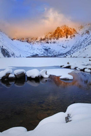 California, Sierra Nevada Convict Lake, Sunrise Black Ornate Wood Framed Art Print with Double Matting by Flaherty, Dennis