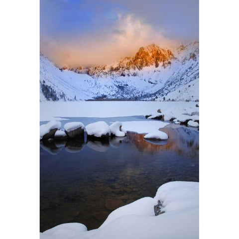 California, Sierra Nevada Convict Lake, Sunrise White Modern Wood Framed Art Print by Flaherty, Dennis