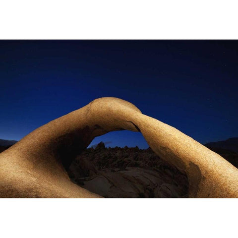 CA, Lone Pine Mobius Arch in the Alabama Hills Gold Ornate Wood Framed Art Print with Double Matting by Flaherty, Dennis