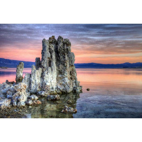 California, Mono Lake Sunrise on tufa formations White Modern Wood Framed Art Print by Carter, Jean