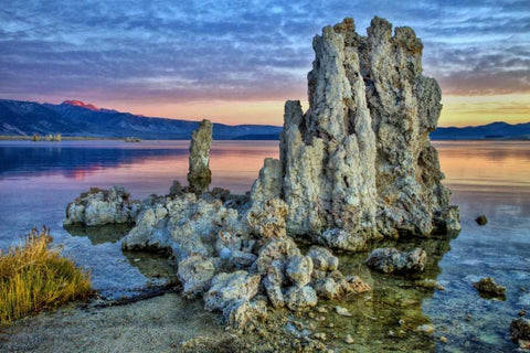 California, Mono Lake Sunrise on tufa formations White Modern Wood Framed Art Print with Double Matting by Carter, Jean