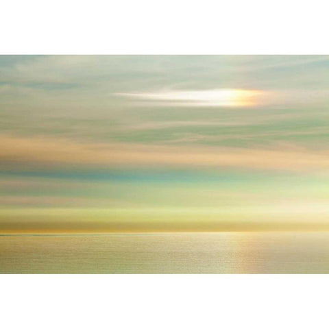 USA, California, La Jolla Sunset on ocean Gold Ornate Wood Framed Art Print with Double Matting by Paulson, Don