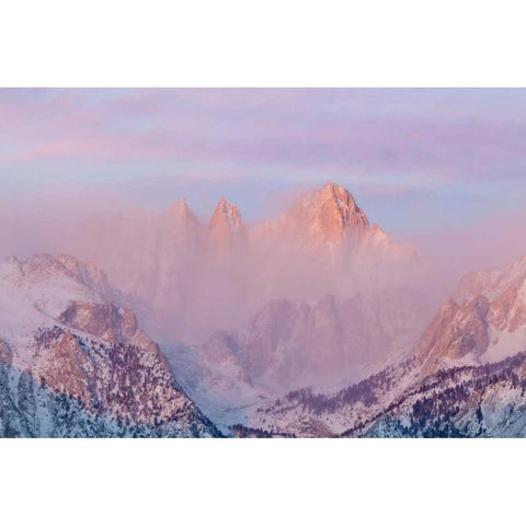 California, Lone Pine Sunrise on Mount Whitney Black Modern Wood Framed Art Print by Paulson, Don