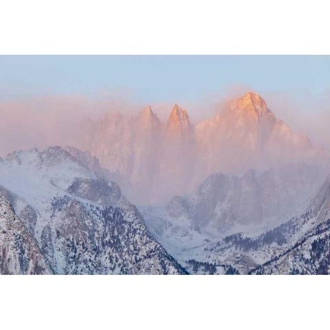 California, Lone Pine Sunrise on Mount Whitney Black Modern Wood Framed Art Print by Paulson, Don