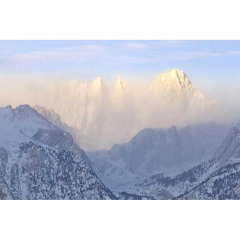 California, Lone Pine Sunrise on Mount Whitney Black Modern Wood Framed Art Print by Paulson, Don