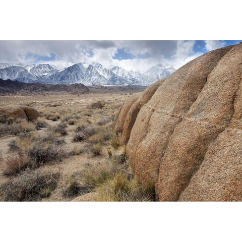 California, Lone Pine Alabama Hills and Sierras Black Modern Wood Framed Art Print by Paulson, Don