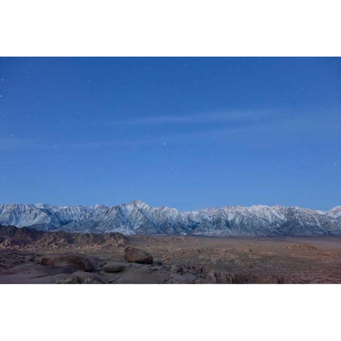 CA, Lone Pine Sierra Mts from Alabama Hills Black Modern Wood Framed Art Print by Paulson, Don