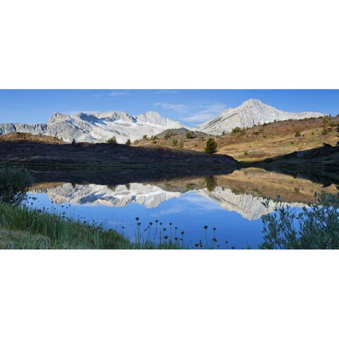 CA, Inyo NF Humming Bird Lake and mountain Gold Ornate Wood Framed Art Print with Double Matting by Paulson, Don