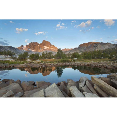 California, Inyo NF Rocky shore of Garnet Lake Black Modern Wood Framed Art Print by Paulson, Don