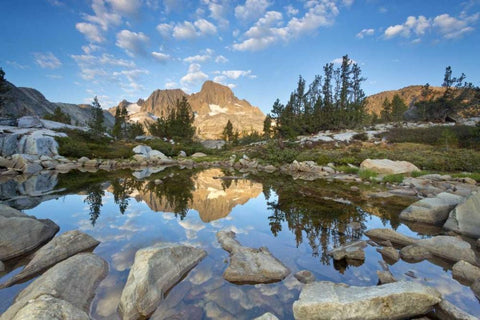 California, Inyo NF Rocky shore of Garnet Lake Black Ornate Wood Framed Art Print with Double Matting by Paulson, Don