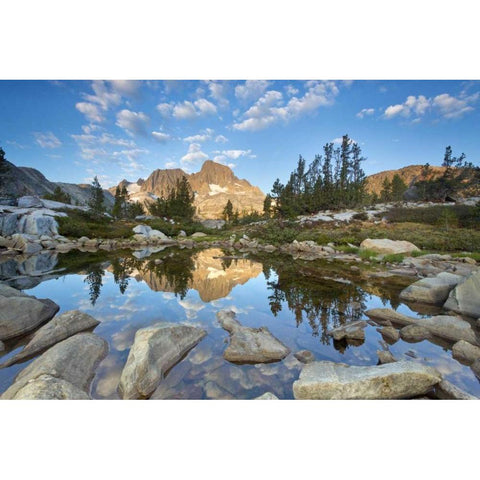 California, Inyo NF Rocky shore of Garnet Lake Black Modern Wood Framed Art Print by Paulson, Don