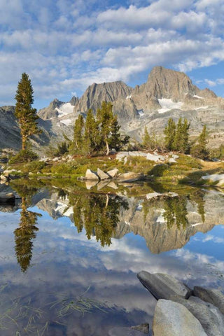 California Mountains reflect in Garnet Lake Black Ornate Wood Framed Art Print with Double Matting by Paulson, Don