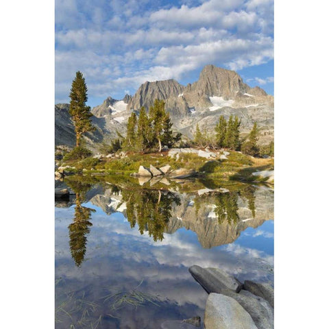 California Mountains reflect in Garnet Lake Black Modern Wood Framed Art Print by Paulson, Don