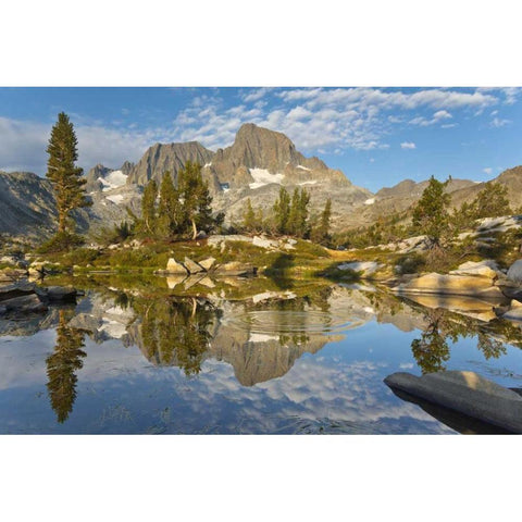 California Mountains reflect in Garnet Lake Black Modern Wood Framed Art Print by Paulson, Don
