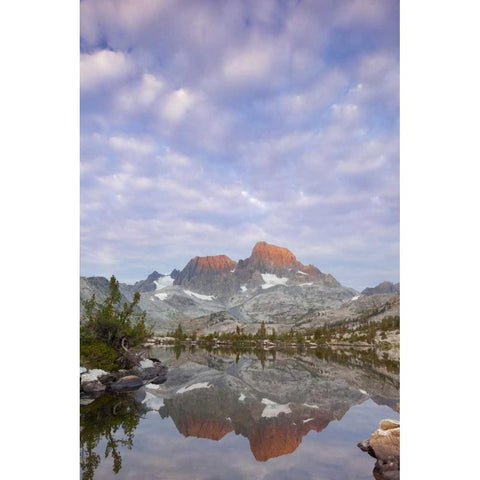 California Mountains reflect in Garnet Lake Black Modern Wood Framed Art Print with Double Matting by Paulson, Don