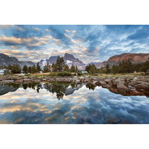 California Mountains reflect in Garnet Lake Gold Ornate Wood Framed Art Print with Double Matting by Paulson, Don