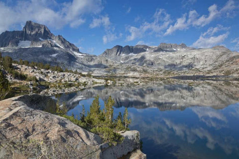 CA, Inyo NF Landscape of Thousand Island Lake Black Ornate Wood Framed Art Print with Double Matting by Paulson, Don