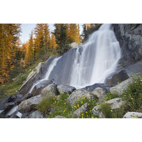 California, Inyo NF Waterfall near Ediza Lake Black Modern Wood Framed Art Print by Paulson, Don